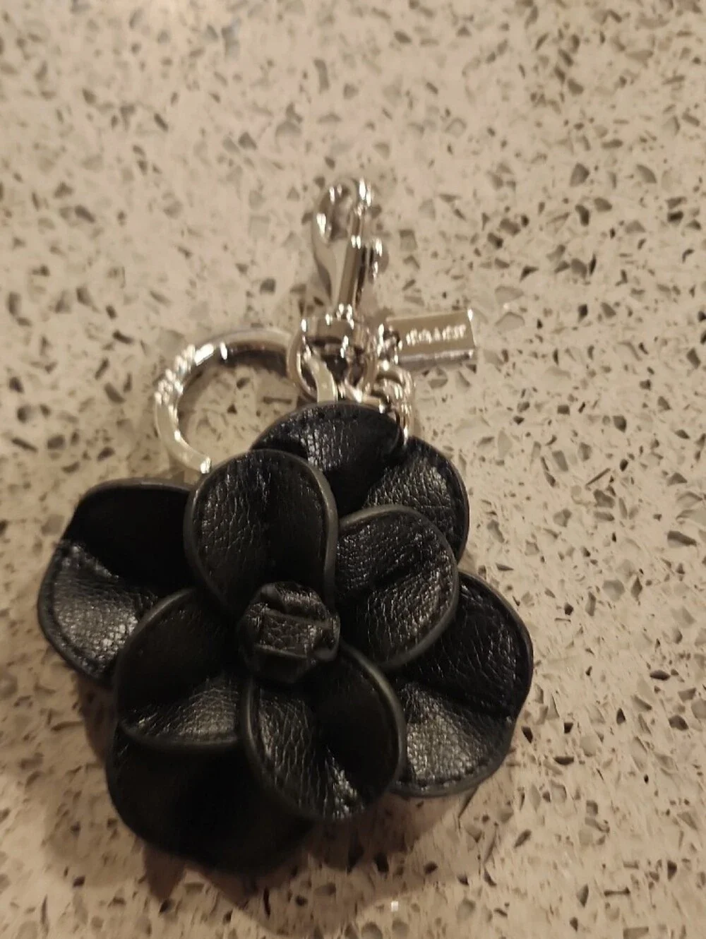 Coach Style Black Flower Keychain & Charm